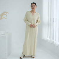 Pull Abaya ample et décontracté en polyester de couleur unie pour femme musulmane, grandes tailles, idéal printemps, hiver, automne