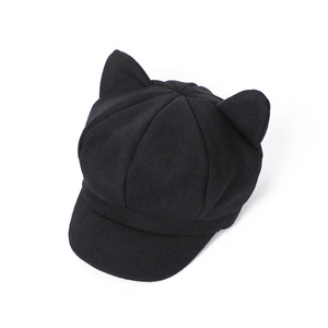 Gorro Newsboy con Orejas de Gato, Gorras de Papelero, Gorros Cálidos de Taxista, Gorros de Pintor Estilo Gatsby, Gorra Octogonal Vintage de Lana para Mujer - Product Image 4