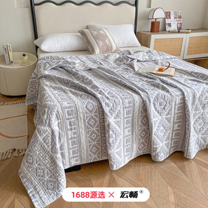 100% Cotton Four-Layer Gauze <b>Blanket</b> 3.1-4 Jin Summer Cool Quilt Breathable Rectangular Towel <b>Blanket</b> - Product Image 1