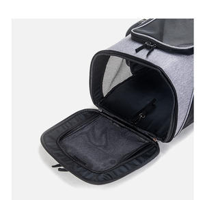 عرض خاص حقيبة ظهر فاخرة للسفر للحيوانات الأليفة من مادة أكسفورد للكلاب والقطط قابلة للطي مع إغلاق بسحاب ومساحة ممتدة - Product Image 4
