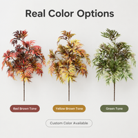 Branche de feuille d'érable artificielle colorée en plastique, tige de feuillage artificiel pour arrangement floral, décoration de mariage et de maison, plante de simulation