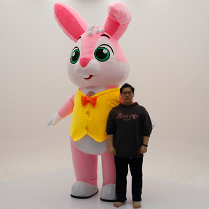 Costume de Mascotte Gonflable <span class=keywords><strong>Lapin</strong></span> de Pâques Rose pour Adulte, 2,2M 2,6M, Adorable <span class=keywords><strong>Lapin</strong></span> de Ferme Personnalisé, Idéal pour Fête - Product Image 2