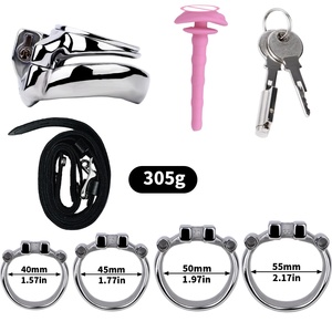 Jaula de Castidad de Acero Inoxidable, Anillo Invertido para Pene, Dispositivo de Bloqueo, Masturbador Masculino, Juguetes Sexuales para Hombres - Product Image 6
