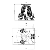 Plateforme de mouvement pour simulateur de vol JSTKJ, capacité de charge 100 kg, plateforme hexapode Stewart 6 DOF, système de simulation de mouvement aérien 6 axes