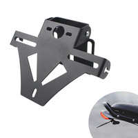Support de plaque d'immatriculation arrière universel pour moto, multifonction, réglable, avec lampe LED