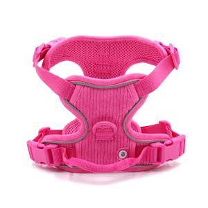 Luxus gestreiftes Hunde halsband Cord Brustgurt mit reflektieren der explosions geschützter Schlag leine Komfortable Stoff kombination - Product Image 2