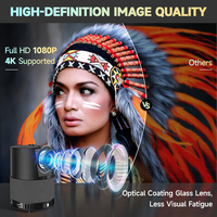 Projecteur LCD Full HD intelligent Android LED portable 4K mini projecteurs avec WiFi double bande 2 Go de RAM 16 Go de stockage pour téléphone portable