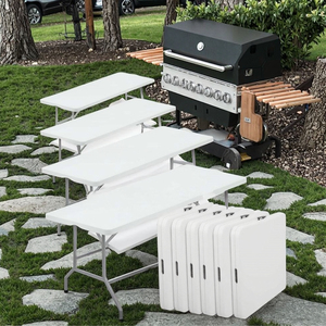 Kích Thước Tùy Chỉnh Hình Chữ Nhật Trắng Nhựa Vuông Gấp Bàn Và Ghế Cho Đám Cưới Ngoài Trời Đảng Sử Dụng - Product Image 1