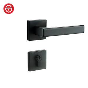 Juego <span class=keywords><strong>de</strong></span> Manijas y Cerraduras Minimalistas Cuadradas <span class=keywords><strong>de</strong></span> Aleación <span class=keywords><strong>de</strong></span> Zinc <span class=keywords><strong>de</strong></span> Alta Calidad para Puertas <span class=keywords><strong>de</strong></span> Dormitorio, Hotel, Baño y Apartamento - Product Image 2