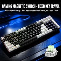 Clavier de jeu magnétique filaire à effet Hall, avec touches ABS durables, anti-ghosting et résistant aux éclaboussures pour PC