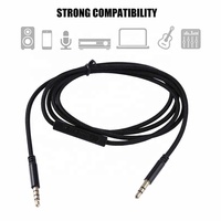 Câble audio 1m 3,5 mm mâle vers mâle avec contrôle du volume du microphone Casque pour haut-parleur de voiture Vidéo et prise microphone Câble auxiliaire 3,5 mm