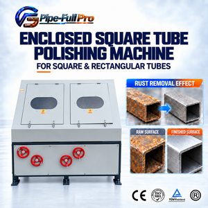 Machine automatique de polissage des surfaces métalliques pour le travail de décapage de la rouille sur les tuyaux carrés, les barres plates, les profilés en angle et les aciers en U - Product Image 1