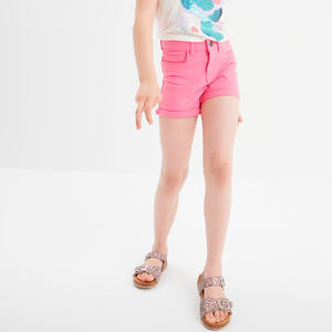 Shorts Turquesa Premium de Punto Elástico para Niñas, Cintura Alta con Cordón Ajustable, Diseño Casual con Cuatro Bolsillos y Trabillas Reforzadas para Cinturón - Product Image 2