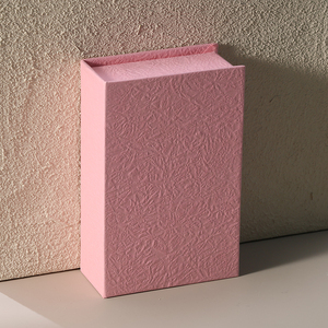 Pink Texture <b>Book</b> Style Magnetic Flip Gift <b>Box</b> Luxury Packaging Custom Logo Size - Product Image 2