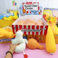 Jouet Squishy Géant Canard en Gros avec Boîte d'Affichage Couleur, Jouet à Presser Maïs Géant, Balle Anti-Stress pour Adultes, Soulagement du Stress