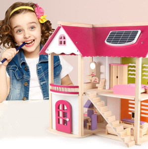 Pink made up handmade Mini children furniture toy home Babydolls Pink Wood Diy home Babydolls living furniture toy promotionwood - Product Image 2