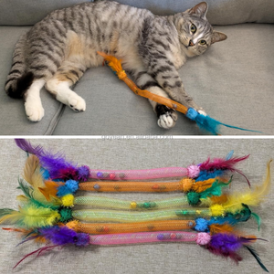 Giocattoli per Gatti con Erba Gatta, Tubi in Rete con Piume e Campanelli, Corda Interattiva Colorata per Gatti e Gattini - Product Image 4