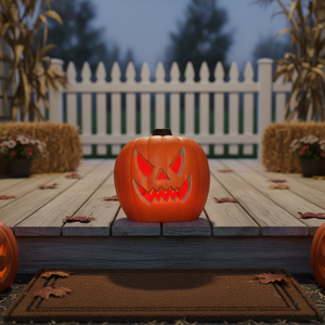 Custom <b>Lighted</b> Blow Mold Pumpkin <b>Lantern</b> Waterproof Plastic Non-Toxic AAA Battery Operated Child-Friendly Halloween Decoration - Product Image 3