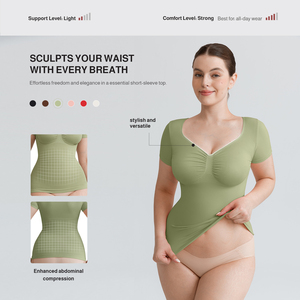 Waistdear Débardeur Sculptant Sans Coutures pour Femme, Buste Froncé, Effet Ventre Plat, Ourlet Antidérapant en Silicone, Respirant et Extensible - Product Image 3