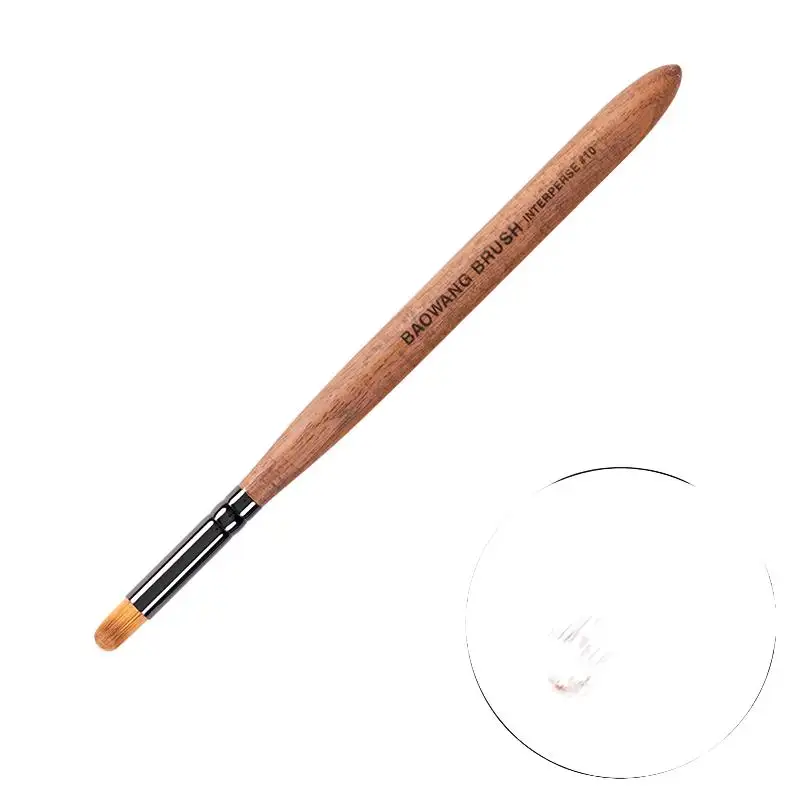 Kustom Rambut Nilon Sintetis Gagang Kayu Gradien Mekar Desain Nail Art Brush Pen untuk Kuku Kecantikan Salon Alat Manikur