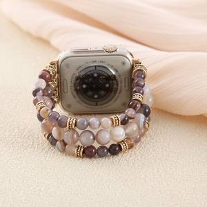 سوار ساعة فاخر للغاية مرصع بالخرز لساعة أبل سلسلة العقيق الفارسي 38-49 ملم حزام قابل للتنفس - Product Image 3