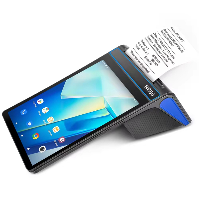 Handheld Pos 8 Inch Android 12 Nfc Terminal Bus Card Qr Reader Ticket Pos Machine With 80mm Thermal Printer Billing Machine