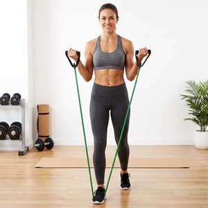Tube de résistance en latex Boldfit, poignées en mousse haute élasticité, ancrage de porte, exercices d'étirement, entraînement à domicile, unisexe, 15 kg, fabriqué en Chine - Product Image 2