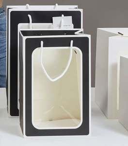 Sac fourre-tout transparent style Ins avec fenêtre, emballage de bouquet de fleurs pour fleuriste, sac cadeau d'anniversaire, sac cadeau en papier pour la Saint-Valentin - Product Image 6