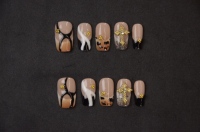 Nouveau lot de 10 faux ongles en ABS, forme cercueil moyenne/courte, couvrance totale, à coller, personnalisables, rose, noir mat, pour manucure ballerine