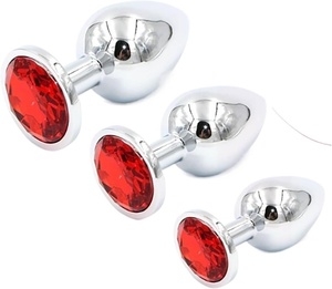 <span class=keywords><strong>Plug</strong></span> Anale Rotondo da 15 mm in Acciaio Inossidabile con Cristallo, Opzione a 3 Misure per Adulti Uomini e Donne, Sex Toy per Coppie - Product Image 2