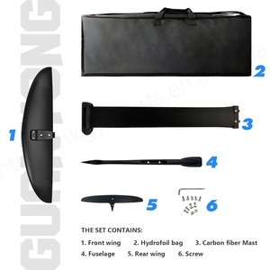 Nuevo de fábrica, Panel de hidroala de fibra de carbono completo 700, negro, 870SQCM, herramienta avanzada de surf Waterplay, Compatible con otros surfings - Product Image 4