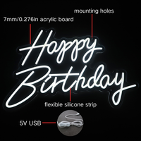 Joyeux anniversaire néon décoration de fête LED lettre lumière | Livraison rapide depuis l'entrepôt américain