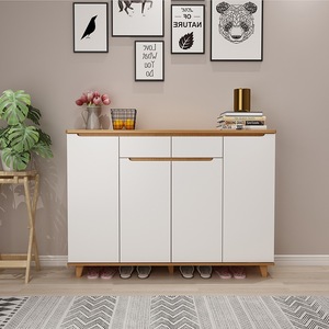 Porte <span class=keywords><strong>d</strong></span>'entrée Armoire à chaussures Nordic Solid Wood Simple Modern Hall Entrée Partition Locker Hanger Coat Cabin - Product Image 3