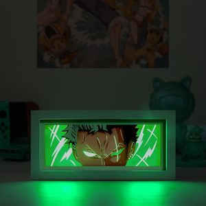 195 modèles 3D Anime LED boîte à lumière Kamado Tanjirou <span class=keywords><strong>Nezuko</strong></span> papier sculpture lampe figurine jouets cadeau d'anniversaire - Product Image 2