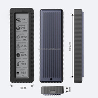 Carcasa para SSD NVMe M2 con Pantalla LCD, Carcasa Rígida de Aleación de Aluminio y ABS, USB C-C/C-A, Chipset REALTEK RTL9210, Gris, Universal OS
