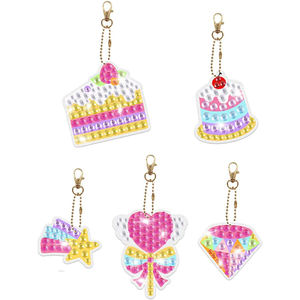 5 pezzi mosaico diamante Kit arti e mestieri per bambini <span class=keywords><strong>di</strong></span> età 8-12 ragazze, fai da te gemma 5D pittura adesivi portachiavi ciondolo, numeri <span class=keywords><strong>arte</strong></span> Ki - Product Image 6