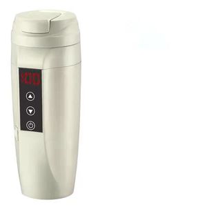 Tasse chauffante de voiture électrique de voyage en acier inoxydable de 450ml, bouteille de café, contrôle de la température, tasse chauffante isolée - Product Image 6