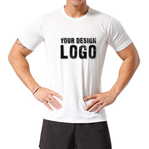 T-shirt de sport pour homme en coton de haute qualité, couleur unie, été, décontracté, coupe ajustée, gym, fitness, musculation - Product Image 3