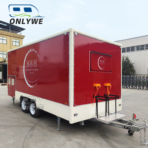 Camiones de comida rápida de acero inoxidable Remorque, carros de comida móviles de fibra de vidrio totalmente equipados y remolques de comida con cocina completa - Product Image 5
