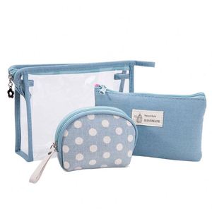 China Wholesale Hot Sale OEM 3 Sets <b>Clear</b> Makeup Pouch PVC <b>Clear</b> Transparent Zipper Lock Cute Waterproof Travel Cosmetic <b>Bags</b> - Product Image 6