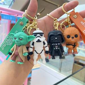 Belle étoile bébé Yoda <span class=keywords><strong>Wars</strong></span> téléphone portable porte-clés pendentif en plastique pour livre sac Couple clés de voiture cadeaux suspendus - Product Image 1