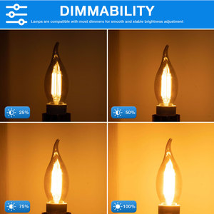 Tiết kiệm năng lượng c35t 2200K cổ điển <span class=keywords><strong>Edison</strong></span> <span class=keywords><strong>Led</strong></span> Home Light Bulb vàng màu nến với SMD E12/E14 Filament CE & Rohs chứng nhận - Product Image 4