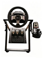 Support de volant de course simulateur de cockpit compatible G25 G27 G29 G920 G923 T330TS, support de jeu noir profond avec porte-gobelet