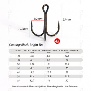 6062 Biển Câu Cá Sắc Nét <span class=keywords><strong>treble</strong></span> Móc Thép Carbon Cao 3x Mạnh Mẽ Câu Cá Móc Ba Neo Móc Cho Trò Chơi Lớn Bluefish Cá Hồi - Product Image 2