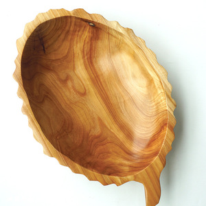 Plato de madera maciza con forma de durian, color natural, de una sola capa, bandeja para servir postres para uso doméstico - Product Image 4