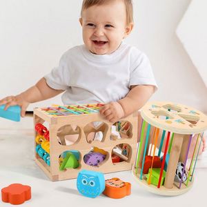 Jeu de puzzle multifonctionnel Montessori 2026 pour enfants, blocs de construction géométriques colorés, boîte d'association, jouets préscolaires pour l'éveil - Product Image 2