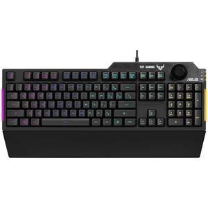 Clavier de jeu Asus Tuf K1 à membrane filaire USB avec rétroéclairage RVB programmable et bouton de volume pour PC - Product Image 1