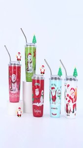 Taza Térmica de Acero Inoxidable de Doble Pared de 16 oz con Diseño de Muñeco de Nieve para Niños, Ideal para Regalos de Navidad y Viajes - Product Image 2