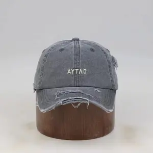 Wholesale Customized Vintage Cotton Washed Distressed Adjustable Outdoor Baseball Cap Plain Sports Cap Dad Hat