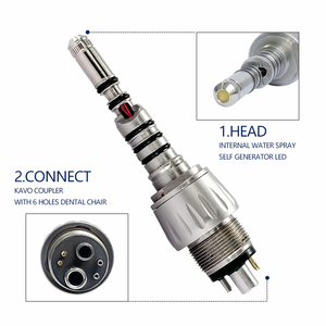 Pieza de mano de alta velocidad tipo Ka-vo con 6 agujeros LED <span class=keywords><strong>Dental</strong></span>, acoplamiento rápido con pieza de mano de fibra óptica para turbina de aire - Product Image 2